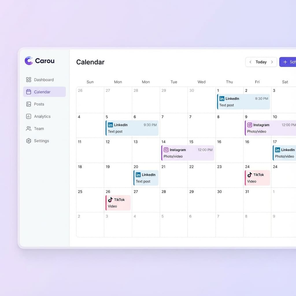 Social Posting Scheduler Interface